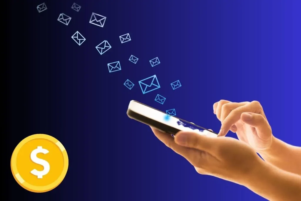 sqcq14ik134eXiv SMS marketing cost illustration showing message delivery from a smartphone